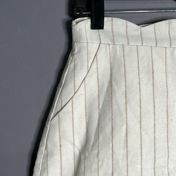 Altar’d State White Striped Mini Skirt Buttoned Front Size Small - Picture 3 of 9